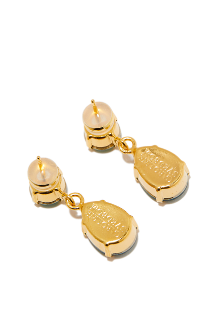 Mini Drop Earrings, 18k Gold-Plated Brass & Swarovski Crystals